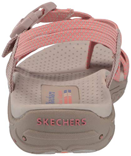Skechers Women's Reggae-Irie Mon Sport Sandal, Taupe/Coral, 9 #TOP18