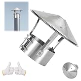 160mm Sombrerete Chimenea Redonda, Resistente la Lluvia Ventilación 90mm 110mm 200mm 220mm, Sombreros para Chimeneas de Obra, Accesorio de Chimenea con Guantes(140mm/5.5in)