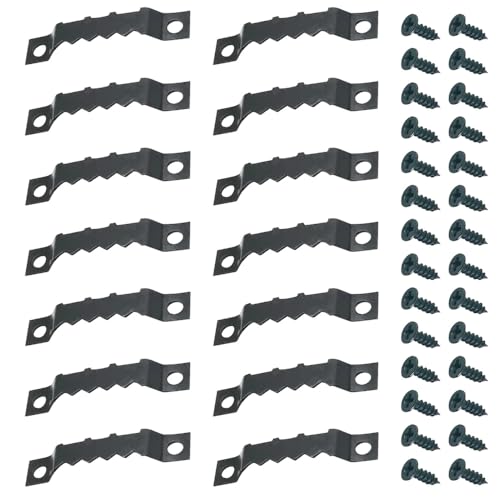 Image of 100 Pcs Sawtooth Hangers Picture Hanging Kit 1.77in Sawtooth Picture Hangers Picture Hooks with Screws Picture Frame Hangers for Photos Artwork Clock (Black /XK-JC)