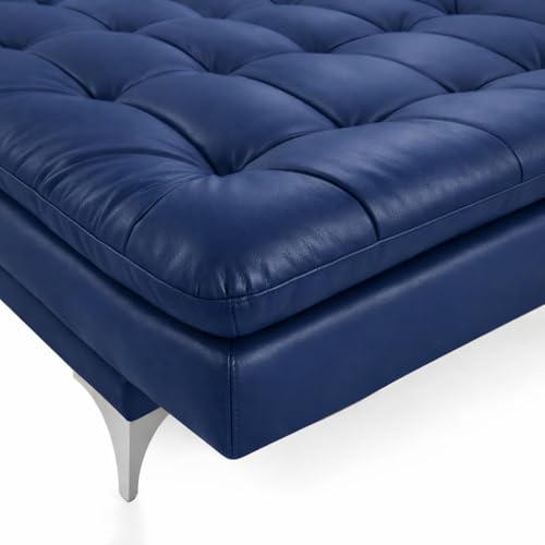 Image of Casaliving Danny 3 Seater Sofa Cum Bed Leatherette Fabric (Blue) with Two Cushions Perfect for |Home Living |Office Room and Guest Room Premium Sofa