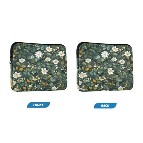 Funda para portátil 13-14 pulgadas estampado floral blanco y verde miniatura 2