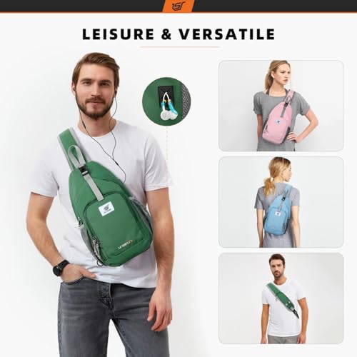 Image of SKYSPER Sling Bag RFID Crossbody Sling Backpack Cross Body Shoulder Bag Travel Hiking Daypack for Women Men(Lightblue)