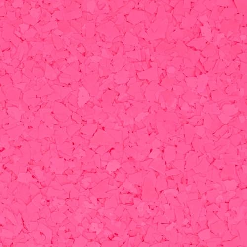 Fluorescent Hot Pink Epoxy Floor Flakes 1/4" (1 lb) – Copos decorativos fluorescentes para pisos, reactivos a luz negra miniatura 1