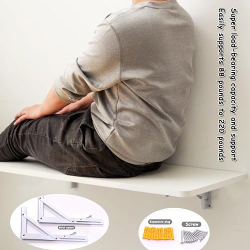 Table pliante murale en bois | Bureau rabattable gain de place - 6