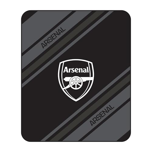 FOCO Arsenal Blanket Fleece Large Throw 120cm x 150cm | Super soft Warm Cosy Lightweight Sofa Bed Travel Black Blanket | Official Gunners Supporters Gift