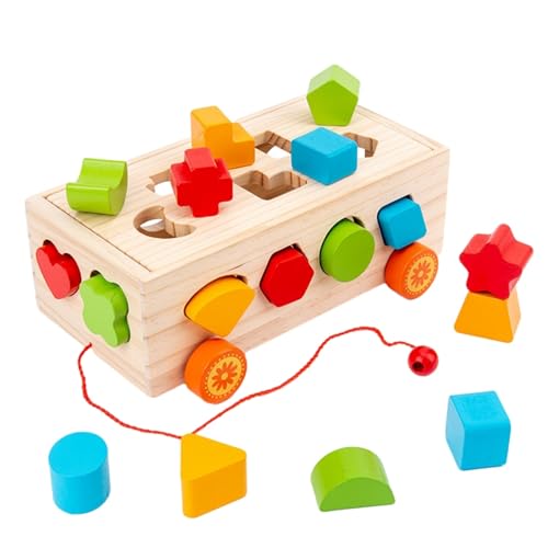 知育玩具 木製 車 男の子 女の子 押し車 立体パズル 積み木 形合わせ 形状認識 早期開発 指先訓練 誕生日プレゼント クリスマス 贈り物 出産祝い 入園お祝い おもちゃ 玩具 木のおもちゃ
