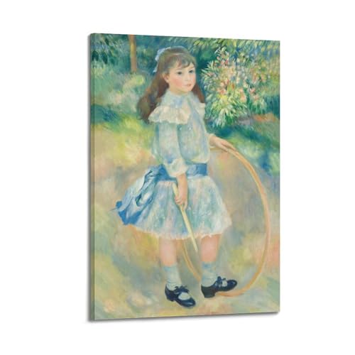 Toile Renoir fille au cerceau 40x60 cm tableau impressionniste salon