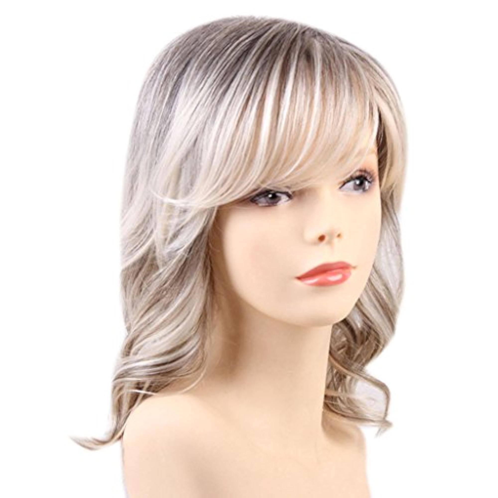 BNF? Blonde Mixed Curly Wig with Bangs, Human Hair