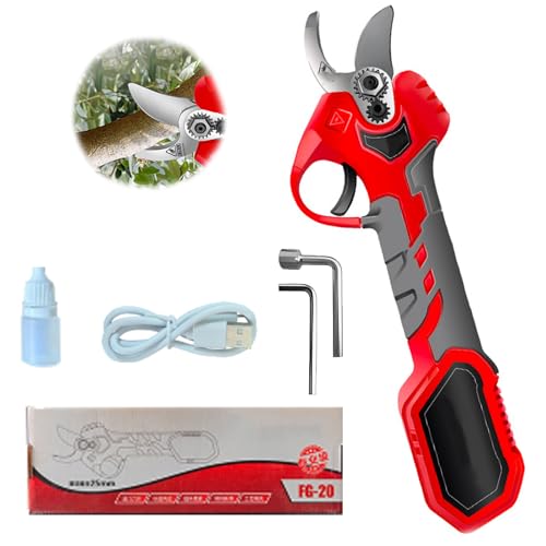 Podadoras eléctricas, Equipadas con Motor de 300 W, diámetro de Corte de 20 mm, Cortador de Ramas inalámbrico portátil de 0,78 Pulgadas, con baterías de 4000 mAh y 1 Cargador USB, para podar