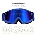 JEOZBM Kids Ski Goggles, HD Coating Lens Snow Snowboard Goggles, Windproof Over Glasses Snow Ski Climbing Glasses for Skiing Riding(20cm-Blue)