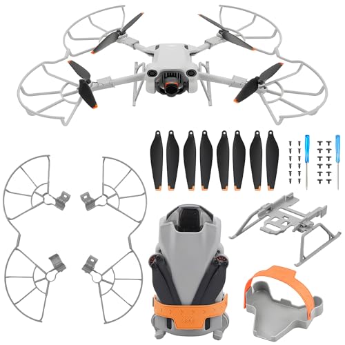 Craznick Mini 3 Pro Propeller Guard - 4 Pcs with Blades Landing Gear Foldable Extension Legs Propellers Holder Lens Cover Gimbal Protector for DJI Mini 3 Pro/Mini 3 Drone Accessories Set