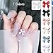 155 Pcs 3D Bow-Knot Nail Charms Set, Colorful Resin Nail Art Decorations for Acrylic Nails, DIY Manicure Tips, Gift for Women & Girls, 7 Mixed Colors, 11mm Cute Bow Nail Accessories