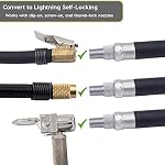 JACO Lightning S2X Quick-Connect Locking Tire Inflator Air Chuck Extension | Patented Lock-on Compressor Hose Attachment/Adapter (Open Flow)