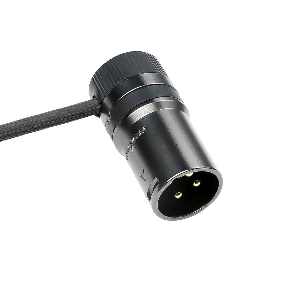 Alvin's Cables Câble rotatif à profil bas XLR mâle vers femelle en spirale ultra-flexible femelle renforcé aramide pour Sony | Canon | Blackmagic Pro Cameras & Studio Audio (Black)