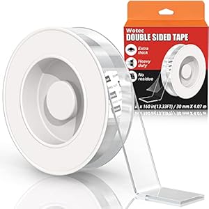 Extra Large Double Sided Tape Heavy Duty Removable 1.18 Inch x 160 Inch, Clear & Tough Nano Tape, Multipurpose Mounting Tape Picture Hanging Strips Adhesive for Poster Carpet