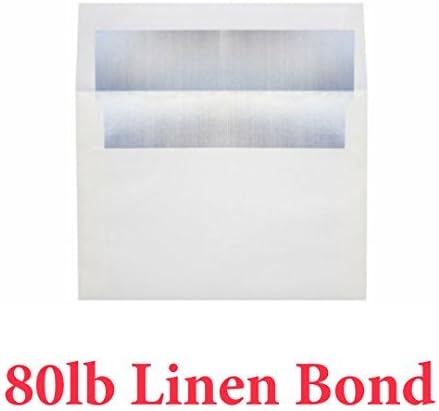 A7 Greeting Card Envelopes - Classic Linen Avon Brilliant White with Foil Lining. Envelopes Size: 5-1/4 x 7-1/4-25 Envelopes Per Pack.