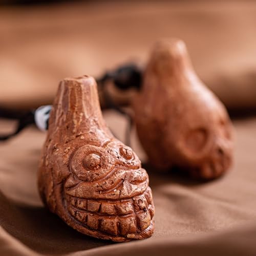Aztec Death Whistle - Real Screaming, Up To 125+ Decibels Loud, Authentic Human Sounding Screams, War Whistle (Style 01)