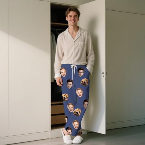 Personalized Pajamas Pants For Men,Custom Pajama Pants With Facial Photos,Birthday Halloween For Men4