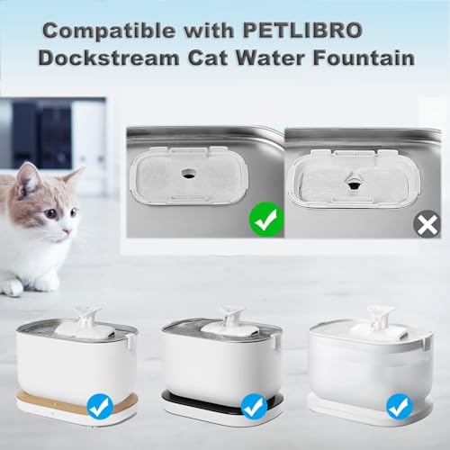 Image of 16 Pack Cat Water Fountain Replacement Filter for Petlibro Dockstream Cat Water Fountain(PLWF005 /PLWF115 /PLWF105, Pet Water Fountain Filter with Replacement Pre-Filter Pump Sponges(16+16)