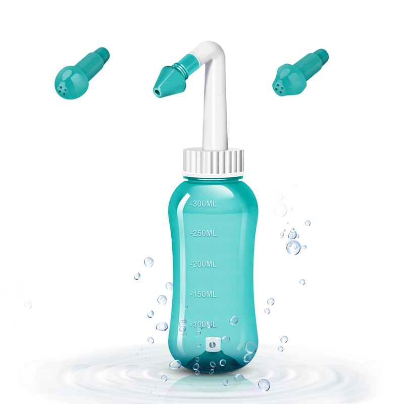 OTICA 300ml Jal Neti Pots Bottle for Sinus BPA Free Rinse Nose Yoga Pressure Cleaner Nasal Irrigation Wash Bottle System for Adult & Kid (Color - Green)-picture-27