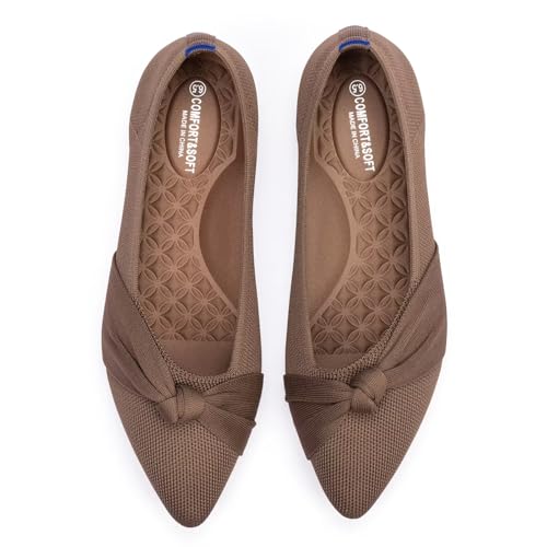 Image of Frank Mully Womens Pointed Toe Flats Knit Dress Shoes Comfort Women Shoes Softable