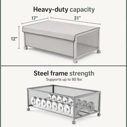 Image of Fokyfok 2Pack Under Bed Storage Containers,12 inch Height,31 inch Long