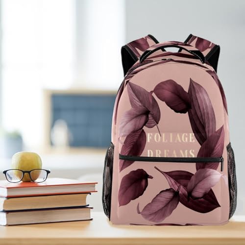 Sac à dos d'école multicolore au motif feuillage poétique et résistant - 5