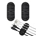 [2 Pack] Wisdompro Cable Cord Clip Holder - Super Functional and Low-Profile Design, with 3M Adhesive Backing, You Can Sort Out The Mess of Cables/Cords Around Your Home, Office Workspace - Black