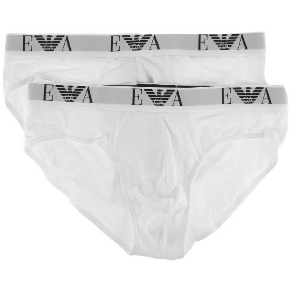 Emporio Armani 111321cc715, Baño Para Hombre, ( lot de 2 ), Blanco (White), Small