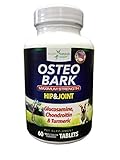 OsteoBark Hip & Joint Pet Supplement [Turmeric, Glucosamine, Chondroitin, MSM] Natural Maximum Strength Canine Joint Pain Relief, Eliminate Inflammation, Made in US, Non-GMO, 60 Maple Bacon Tablets
