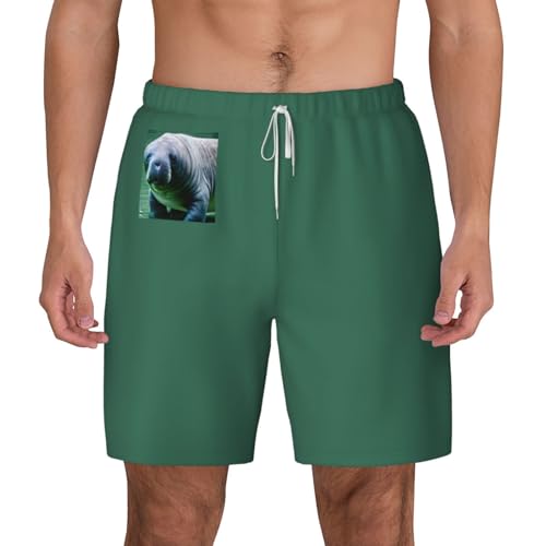 Bañador de manatíes para hombre pantalón corto de playa transpirable