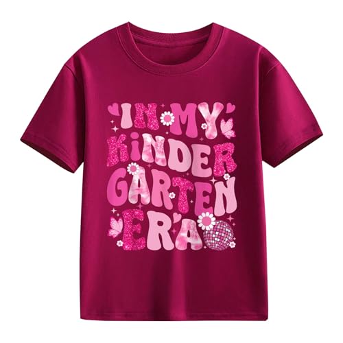 Kids Girls Short Sleeved T Shirt Girls Round Neck Comfortable Casual Top Sweaters Summer Beach Trips T2