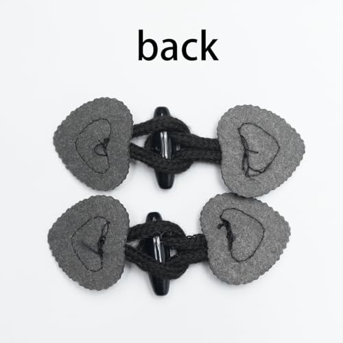 2pcs 1.3 * 1.4cm Black PU Leather Button Down Coat Outwear Buttons3