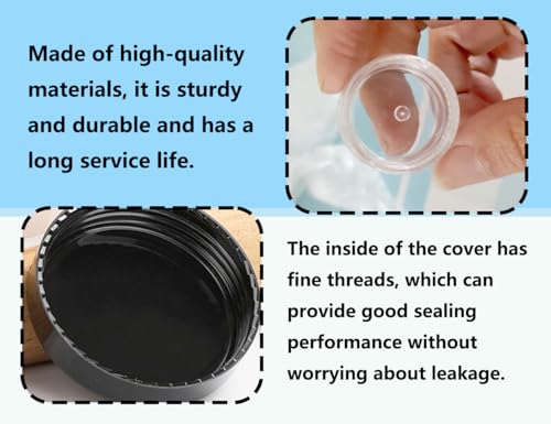 Lhbwhiz 8 Stück Döschen Plastik,klarer Leerdose Schraubverschluss Kosmetikbehälter,Reise Töpfchen Döschen Set,Cremedose behälter,Flaschen Jar für Lippenbalsam,Lotion,Creme(5g,Schwarz)