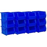 Akro-Mils 30237 AkroBins Plastic Storage Bins, Space-Saving Stackable Bins for Garage, Pantry, Craft Organization, 9