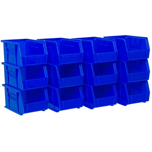 Akro-Mils 30237 AkroBins Plastic Storage Bins, Space-Saving Stackable Bins for Garage, Pantry, Craft Organization, 9