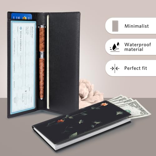 Image of CoBak Checkbook Cover for Women & Men - PU Leather Case with RFID Blocking | Classic Design Check Book Holder for Personal and Business