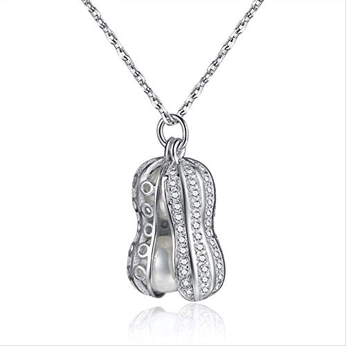 Preisvergleich Produktbild CKAWM Halskette Persönlichkeit Erdnussform Halskette Zubehör Hundert Pullover Kette Halskette