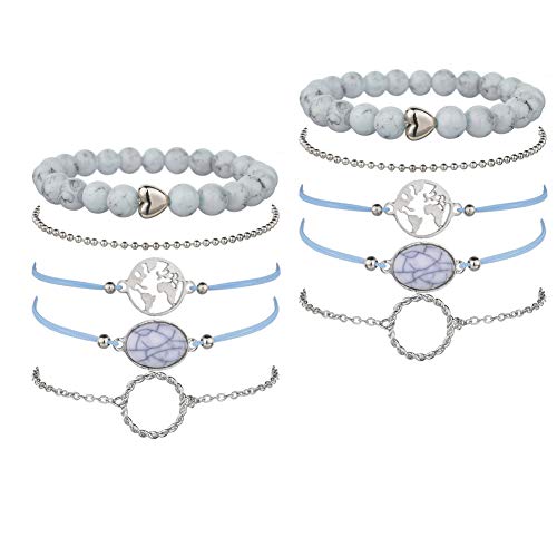 Pulseras Boho Ajustable Encanto Brazalete 10 Piezas Set de Pulseras Regalo para Ella Adecuado para Navidad regalos de cumpleaños novias