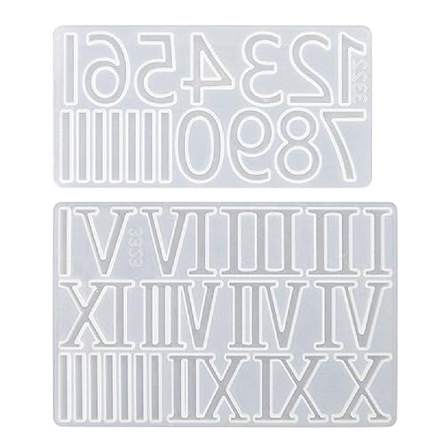 Molde de silicona árabe digital DIY molde de números romanos colgante de pared espejo decorativo molde de resina epoxi herramienta moldes de silicona para números romanos