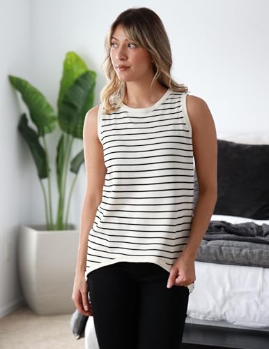 Zeagoo Womens Sleeveless Tops Knit Summer Tank Top 2025 Crew Neck Casual Loose Fit Spring Shirts Beach Blouses4