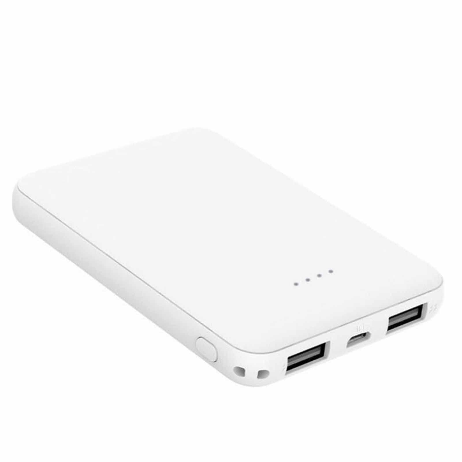 Power Bank, 5000mAh /10000mAh Cargador Portátil De Alta Capacidad Carga Rápida con 3 Salidas Y Entrada Tipo C Paquete De Batería Externa con 4 Luces LED Ultra Compacto(White,5000mAh)