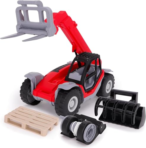 Chariot télescopique jouet 1:16 Toyland avec 3 accessoires de chantier
