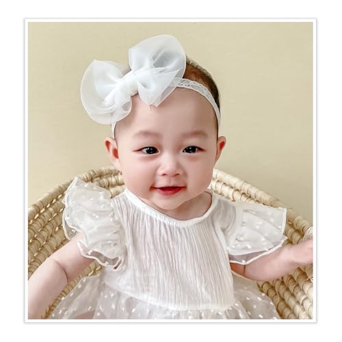 Baby Girls Cute Bow Headbands Elegant Flower Hairbands Soft Elastic Lace Hairbands Newborn Infant Toddlers Kids Hair Accessories Baby Shower Gifts (Style6)