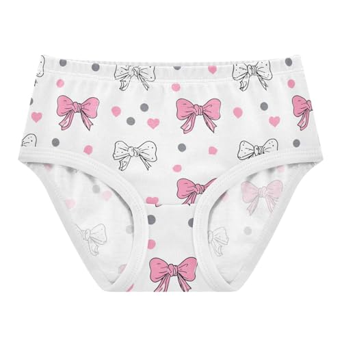 Wusikd Pink Bows Grey Polka Girls' Underwear Cotton Girls Briefs Soft Toddler Underwear 2T