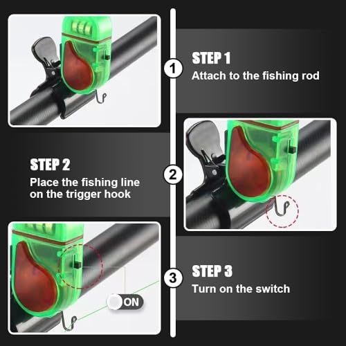 Fishing Bite Alarm with LED Light, 2025 New Fish Bite Alarm Sound Bite Alert Bell with LED Lights, Sensitive Electronic Fishing Alarms Indicator for All Fishing Poles (2PC) - Thumbnail 7