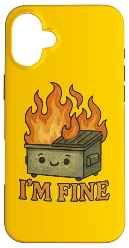 I'm Fine Dumpster Fire A[g[N 킢ݔ t@C[A[g X}zP[X iPhone 16 Plus p