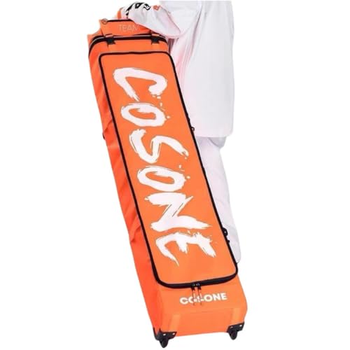 ローリング式ダブルスキーバッグ 外側に3つのバッグ 飛行機旅行に最適、スキー1セットまたは2セット収納可能,Orange b