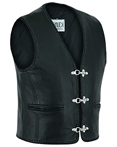Gaudi-Leathers Herren Motorrad Lederweste E500SW Gr. S
