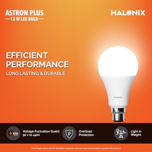 Image of Halonix Astron Star Base B22 12-Watt LED Bulb (Pack of 6, Cool White)